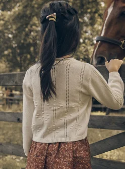 Knitwear, Sweater, Cardigan-Sergent Major Ecru long-sleeved cardigan