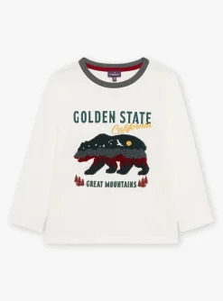 T-shirt, Polo Shirt-Sergent Major Ecru long-sleeved T-shirt
