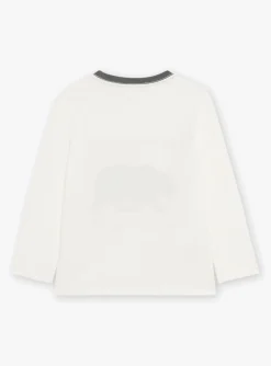 T-shirt, Polo Shirt-Sergent Major Ecru long-sleeved T-shirt