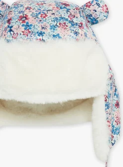 Hats, Scarves, Gloves | Hats, Scarves, Gloves-Sergent Major Ecru, pink and blue chapka with floral print