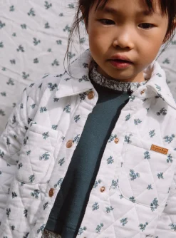 Coat, Parka, Jacket-Sergent Major Ecru quilted jacket with floral print
