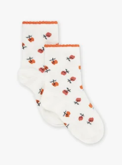 Underwear, Socks, Tights-Sergent Major Ecru socks with fruit print