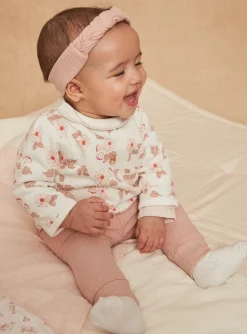 Suits And Ensembles-Sergent Major Ecru top, leggings and antique pink headband