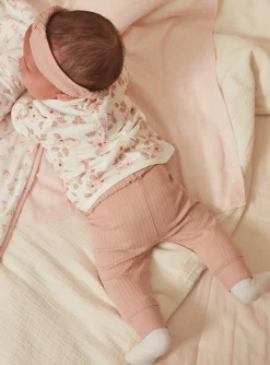 Suits And Ensembles-Sergent Major Ecru top, leggings and antique pink headband