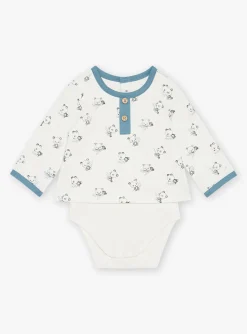 Suits And Ensembles-Sergent Major Ecru T-shirt, blue pants and ecru and blue bandana