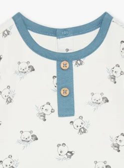 Suits And Ensembles-Sergent Major Ecru T-shirt, blue pants and ecru and blue bandana