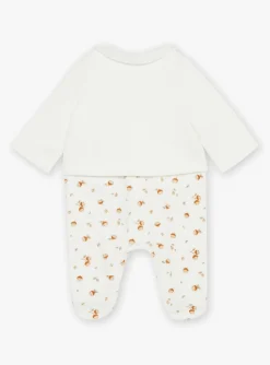 Suits And Ensembles-Sergent Major Ecru velvet romper and vest in organic cotton and recycled polyester