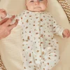 Baby Jumpsuits-Sergent Major Ecru velvet romper in organic cotton and recycled polyester