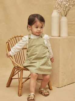 Dress | Dress-Sergent Major Embroidered clay-green chasuble dress