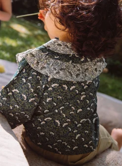 T-shirts & Shirts | T-shirts & Shirts-Sergent Major Emerald green blouse with floral print
