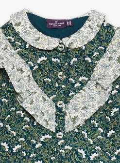 T-shirts & Shirts | T-shirts & Shirts-Sergent Major Emerald green blouse with floral print