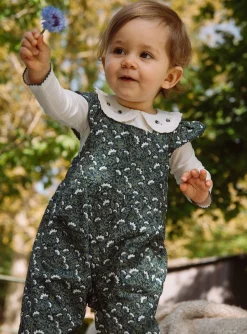 Romper, Jumpsuit & Outfit | Romper, Jumpsuit & Outfit-Sergent Major Emerald green dungarees with floral print