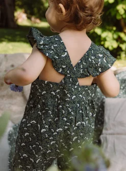 Romper, Jumpsuit & Outfit | Romper, Jumpsuit & Outfit-Sergent Major Emerald green dungarees with floral print