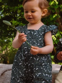 Romper, Jumpsuit & Outfit | Romper, Jumpsuit & Outfit-Sergent Major Emerald green dungarees with floral print