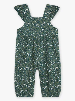 Romper, Jumpsuit & Outfit | Romper, Jumpsuit & Outfit-Sergent Major Emerald green dungarees with floral print