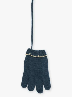 Beany, Scarf, Gloves-Sergent Major Fir green knitted gloves
