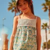 Shirt, T-shirt-Sergent Major Floral Lace Green Tank Top