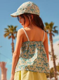Shirt, T-shirt-Sergent Major Floral Lace Green Tank Top