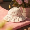 Hat, Headband, Scarf | Hat, Headband, Scarf-Sergent Major Flower-print ecru bob in cotton gauze