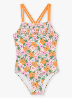 Swimsuit-Sergent Major Green one-piece swimsuit with floral print