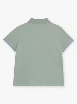 T-shirt, Polo Shirt-Sergent Major Green polo shirt with aircraft motif