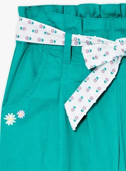 Trousers, Jeans And Legging-Sergent Major Green poplin flowing pants