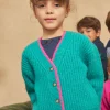 Knitwear, Sweater, Cardigan-Sergent Major Green ribbed cardigan
