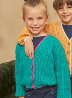 Knitwear, Sweater, Cardigan-Sergent Major Green ribbed cardigan