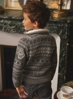 Knitwear, Sweater, Cardigan-Sergent Major Grey KIDS CARDIGAN