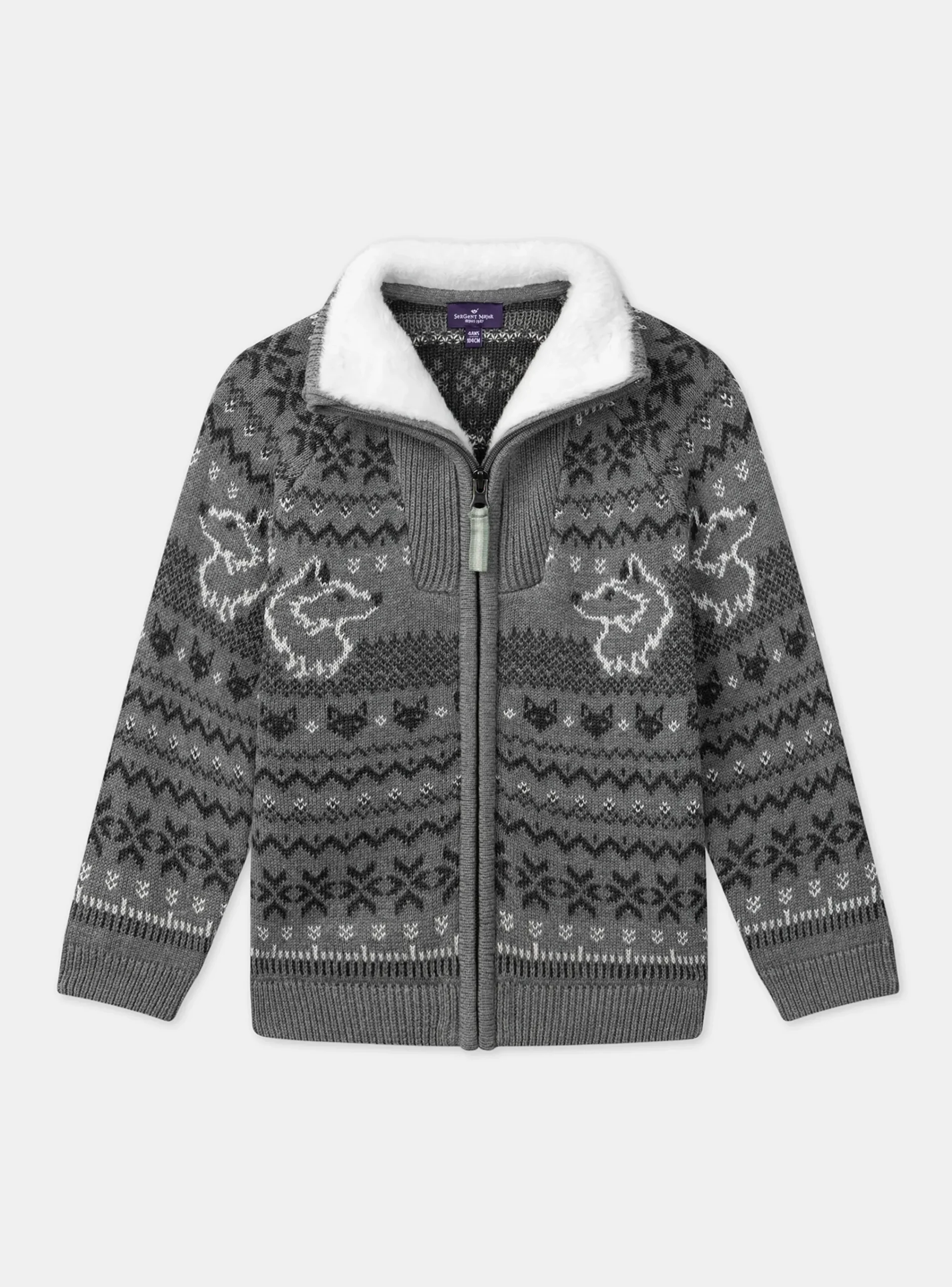 Knitwear, Sweater, Cardigan-Sergent Major Grey KIDS CARDIGAN