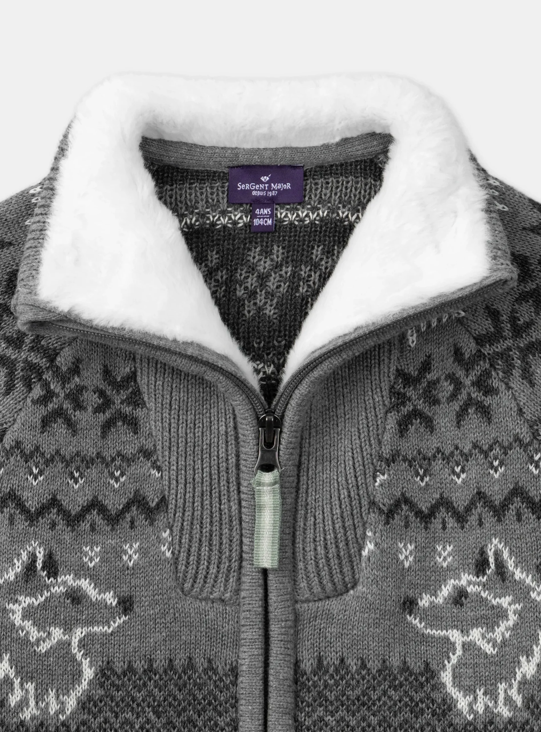 Knitwear, Sweater, Cardigan-Sergent Major Grey KIDS CARDIGAN