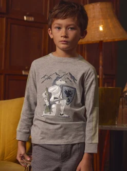 T-shirt, Polo Shirt-Sergent Major Grey TEE SHIRT LS