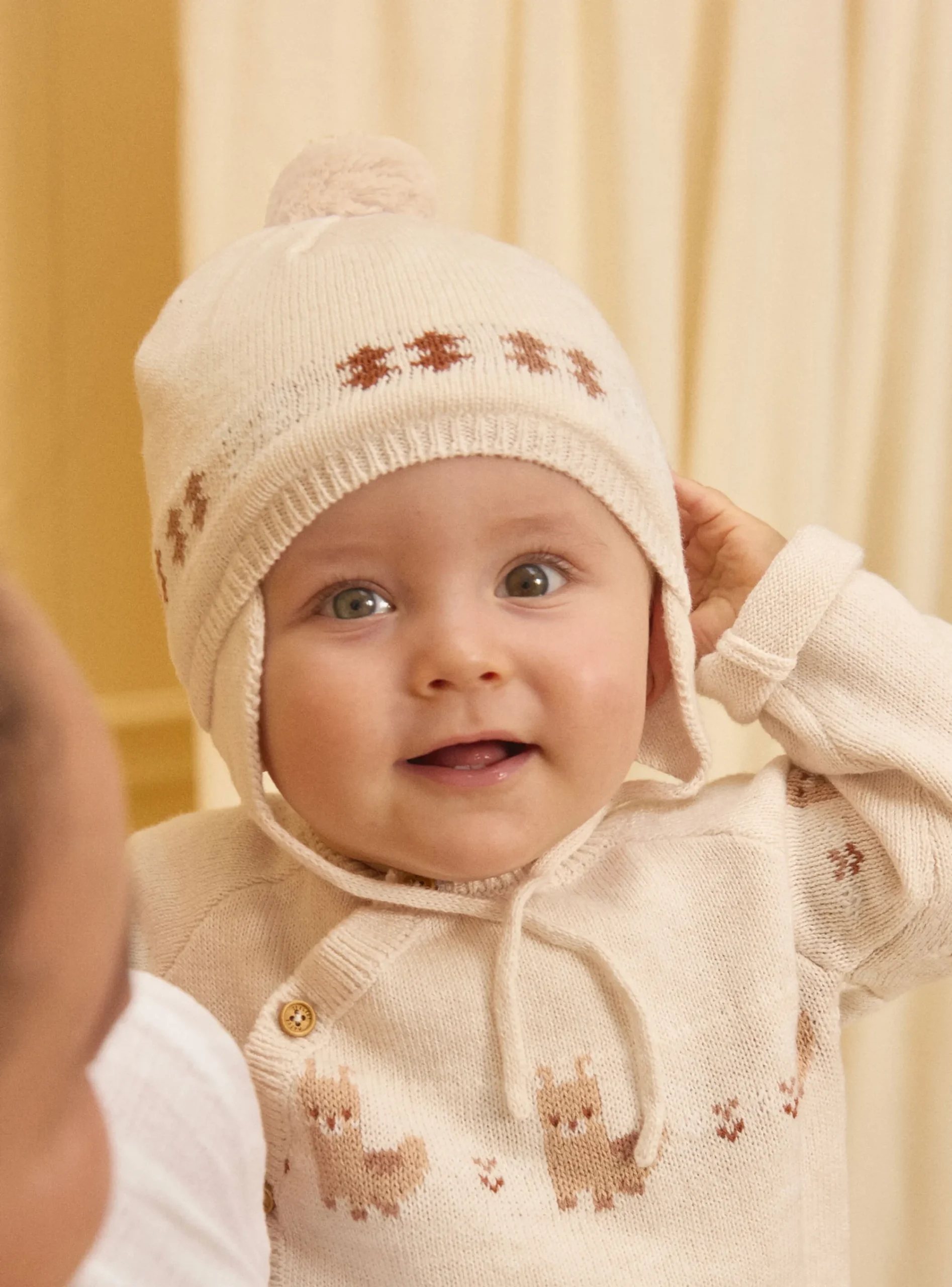 Hat, Mittens-Sergent Major Heather beige HAT