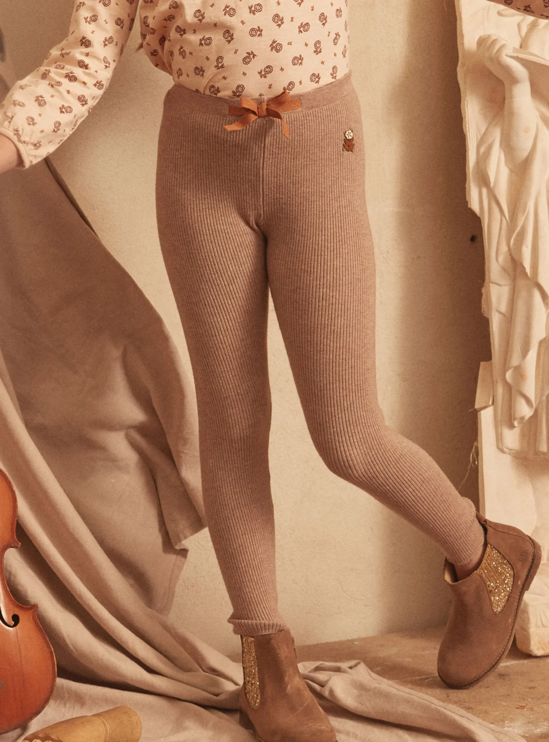 Trousers, Jeans And Legging-Sergent Major Heather beige LEGGINGS (bottom)