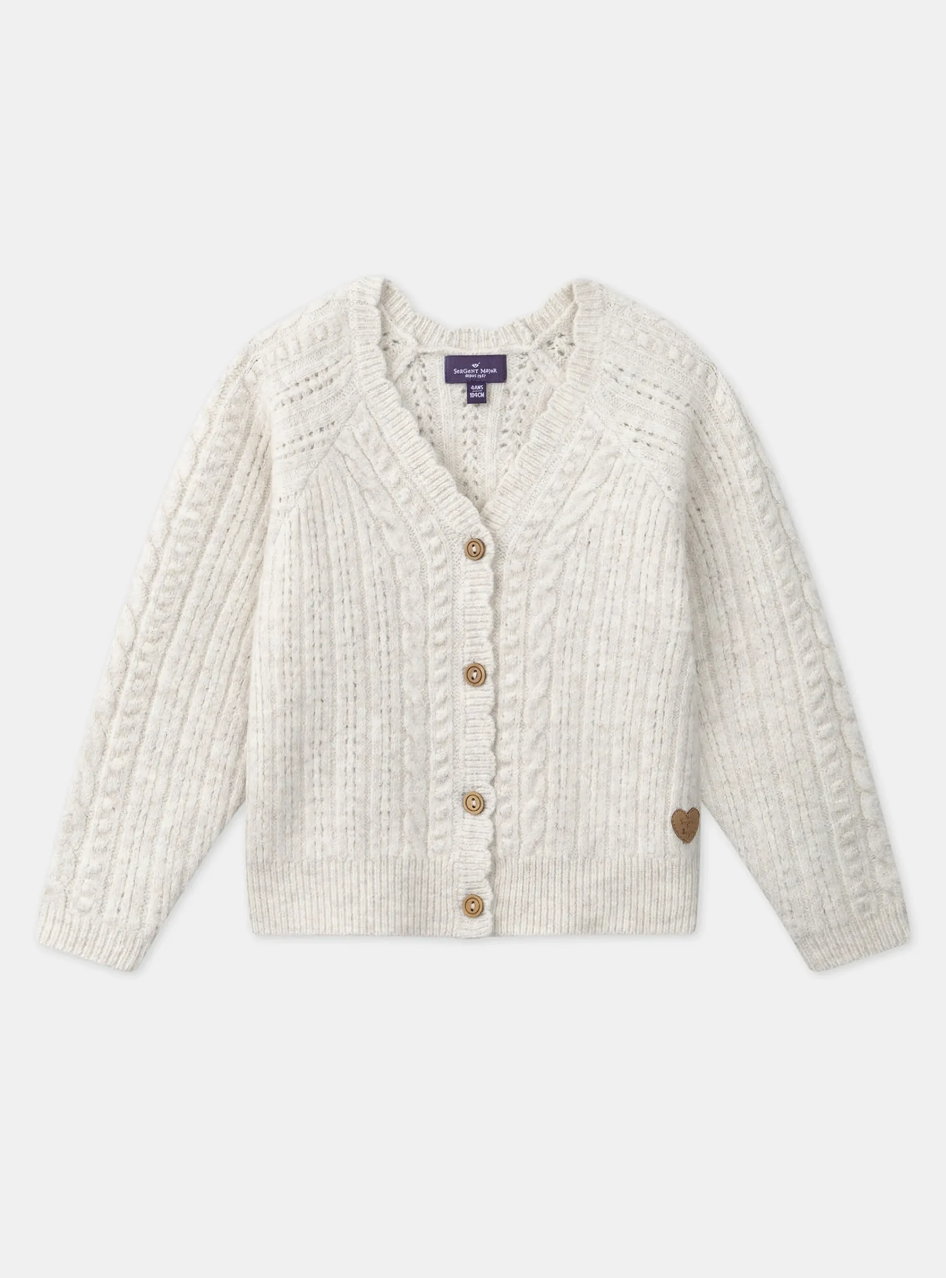 Knitwear, Sweater, Cardigan-Sergent Major Heathered off white CARDIGAN