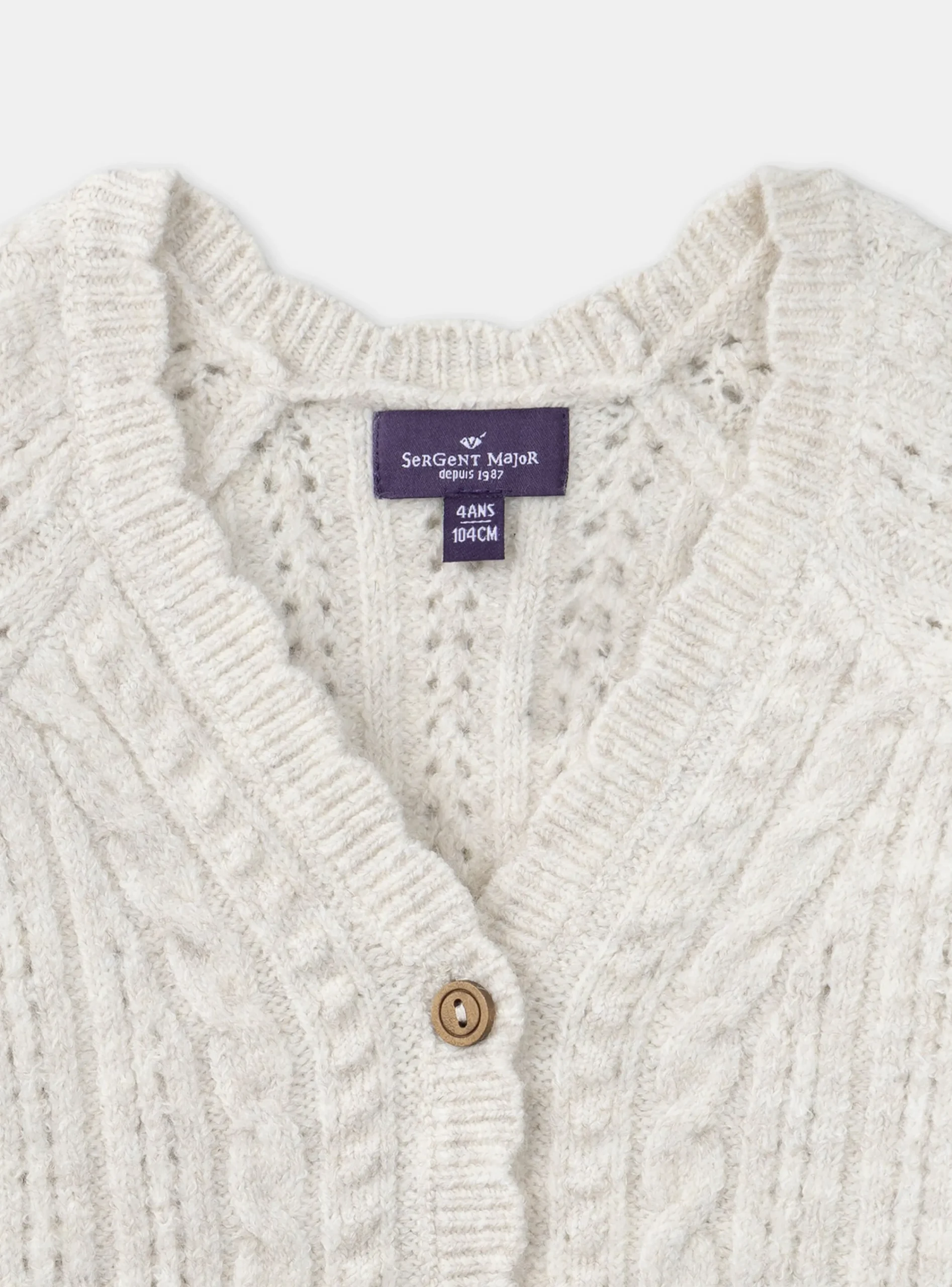 Knitwear, Sweater, Cardigan-Sergent Major Heathered off white CARDIGAN