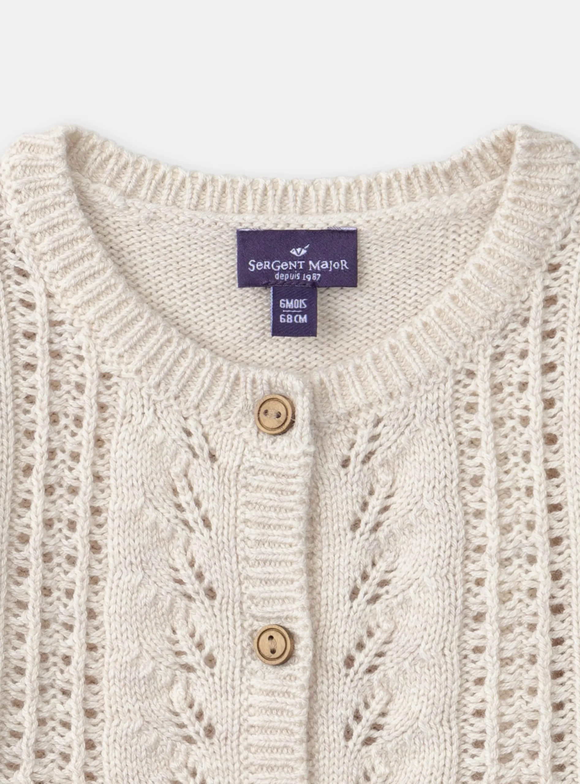 Knitwear, Sweater, Cardigan | Knitwear, Sweater, Cardigan-Sergent Major Heathered off white CARDIGAN