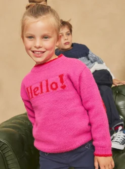 Knitwear, Sweater, Cardigan-Sergent Major Hello magenta sweater