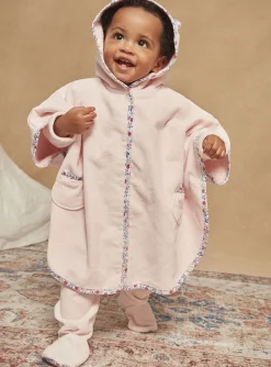 Pajamas & Rompers | Pajamas & Rompers-Sergent Major Hooded pink bath cape with floral print.