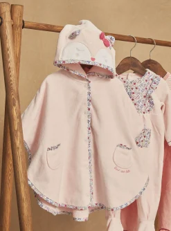 Pajamas & Rompers | Pajamas & Rompers-Sergent Major Hooded pink bath cape with floral print.