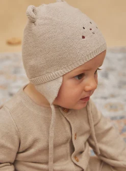 Hat, Mittens-Sergent Major Knitted walnut bonnet