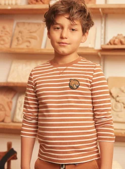T-shirt, Polo Shirt-Sergent Major Light brown TEE SHIRT LS