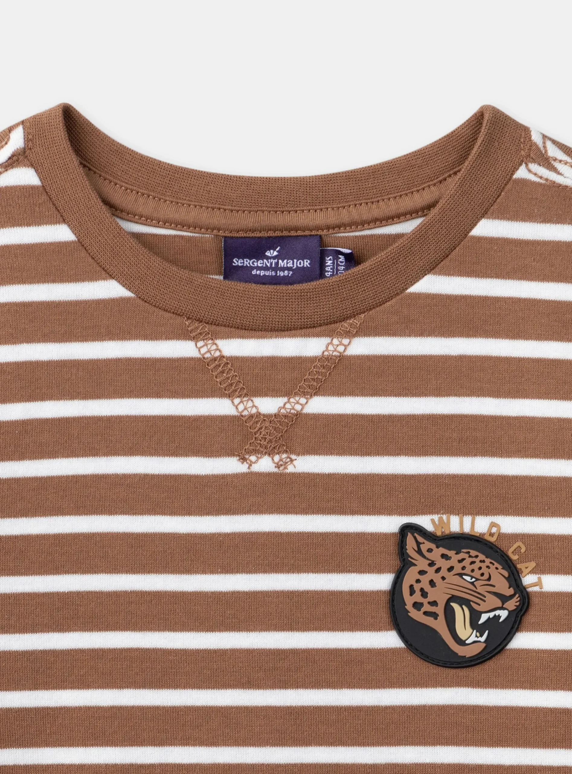 T-shirt, Polo Shirt-Sergent Major Light brown TEE SHIRT LS