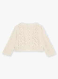 Knitwear, Sweater, Cardigan | Knitwear, Sweater, Cardigan-Sergent Major long sleeved ecru cardigan
