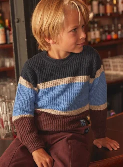 Knitwear, Sweater, Cardigan-Sergent Major Long-sleeved chocolate sweater
