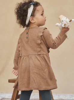 Dress | Dress-Sergent Major Mottled brown dress in fancy knit
