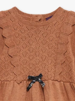 Dress | Dress-Sergent Major Mottled brown dress in fancy knit