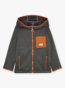 Knitwear, Sweater, Cardigan-Sergent Major Mottled gray hooded vest