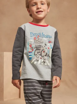 Pajamas-Sergent Major Mottled grey pyjamas in brushed fleece and jersey