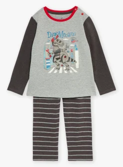Pajamas-Sergent Major Mottled grey pyjamas in brushed fleece and jersey